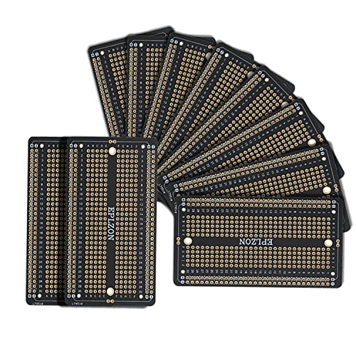 EPLZON PCB Prototype Board Carte de prototypage Breadboard soudable Protoboard Circuit Imprimé Double Faces pour les projets de bricolage électronique compatibles avec arduino(Lot de 10 pièces) Cover