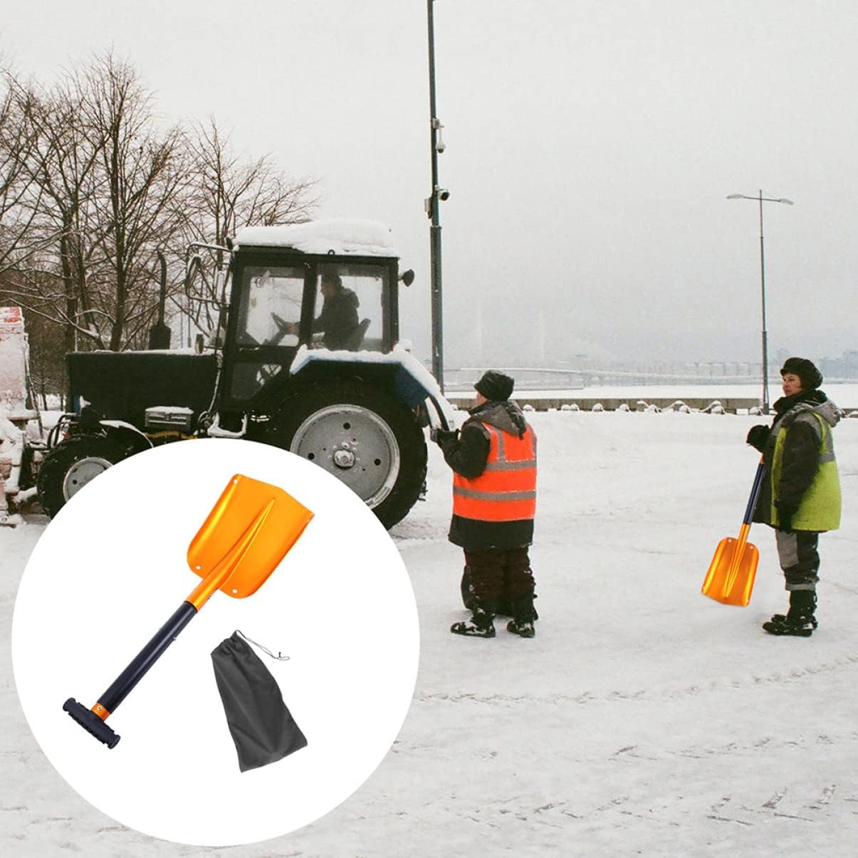 Folding Snow Shovel for Car and SUV Design for Efficient Snow Removal Compact Outdoor Camping Tool Detachable Features for Emergencies