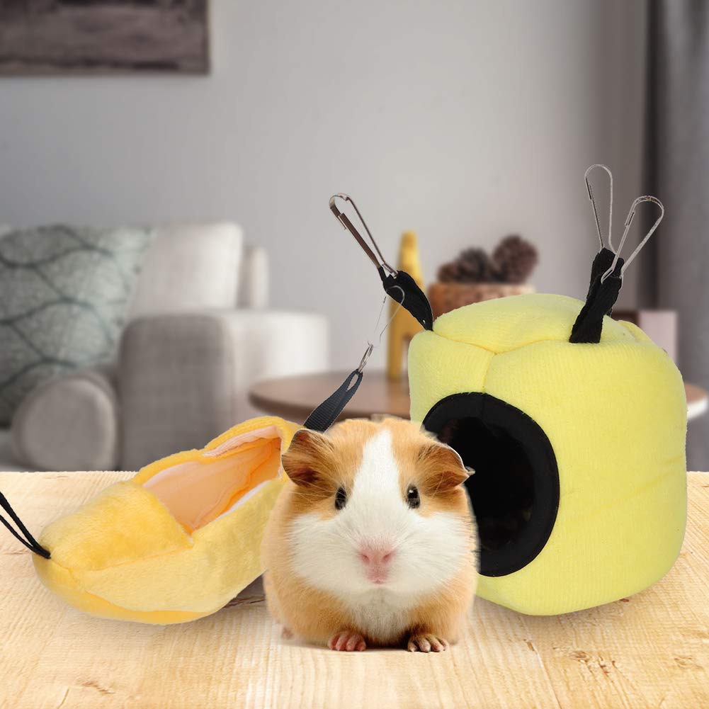 Hamsterzelt Hängematte – Warmes Schlafbett Für Rennmäuse, Ratten, Zucker, Eichhörnchen & Igel (M, Pink)