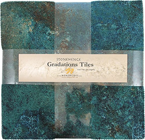 Stonehenge Gradations Oxidized Copper Stone Tiles 42 10-Inch Squares Layer Cake Northcott #TOP1