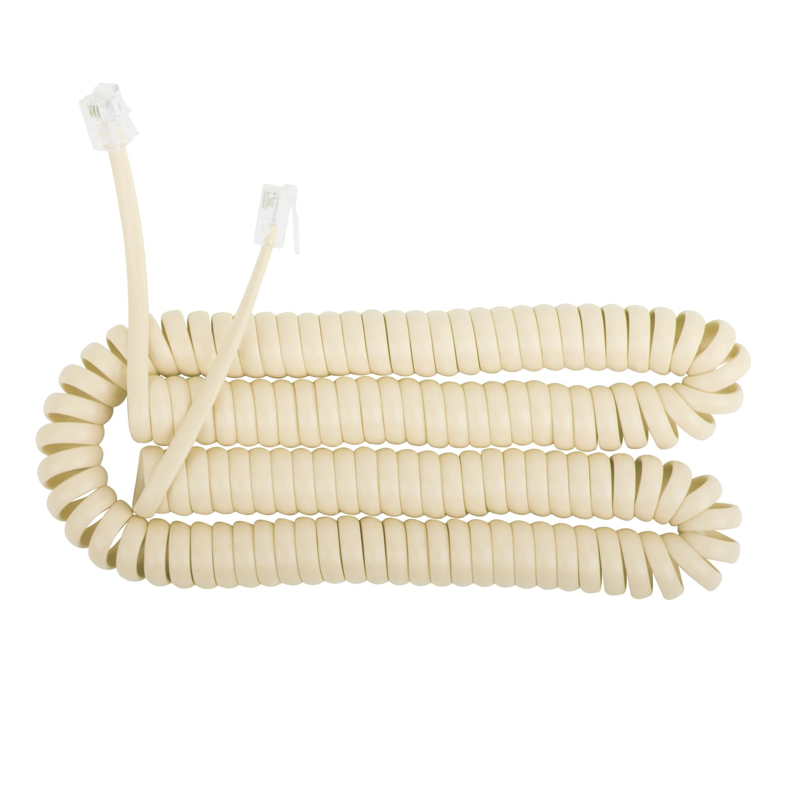 Uvital 1 Pack 16FT Beige Extra Long Phone Handset Cord(Coiled Length 2FT), Phones Cord for Landline, RJ9 Telephone Handset Cords, Phone Cable for Yealink SIP Phones