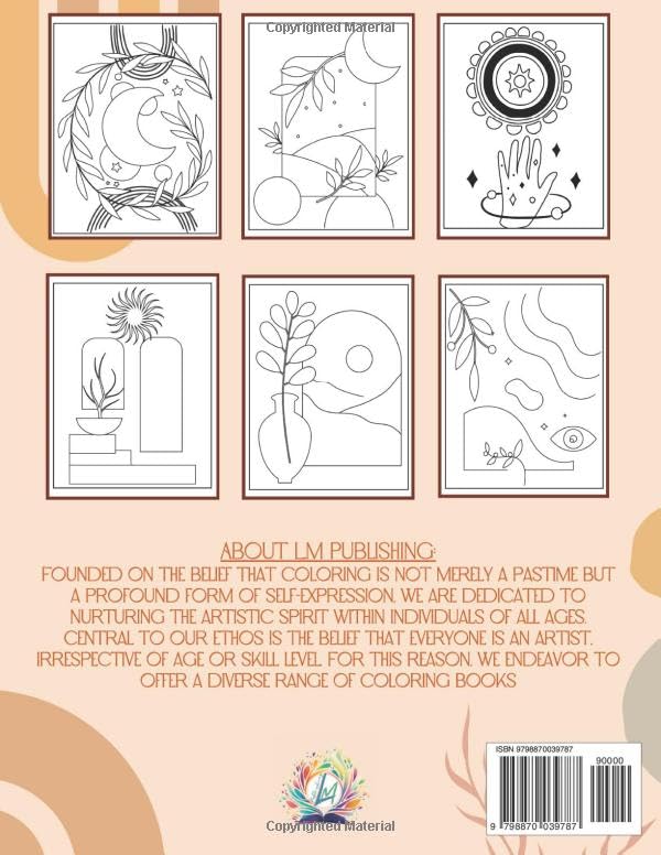 Minimalist Modern Art: A Stylish Coloring Book Of Aesthetic Boho Floral, Botanical, And Landscape Designs. Relaxation and Stress Relief for Adults Women image 3