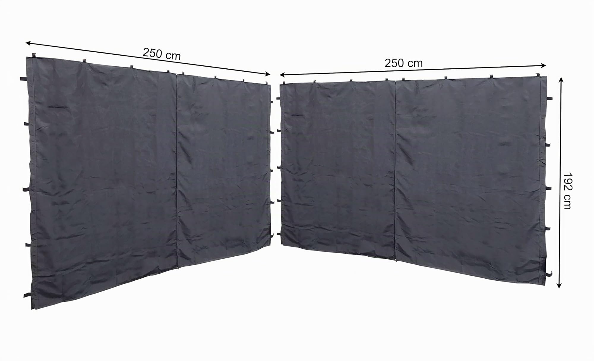 Quick Star Lot de 2 parois latérales avec Fermeture Éclair 250 x 192 cm pour tonnelle Nice 3 x 3 m Paroi latérale Gris RAL 7012