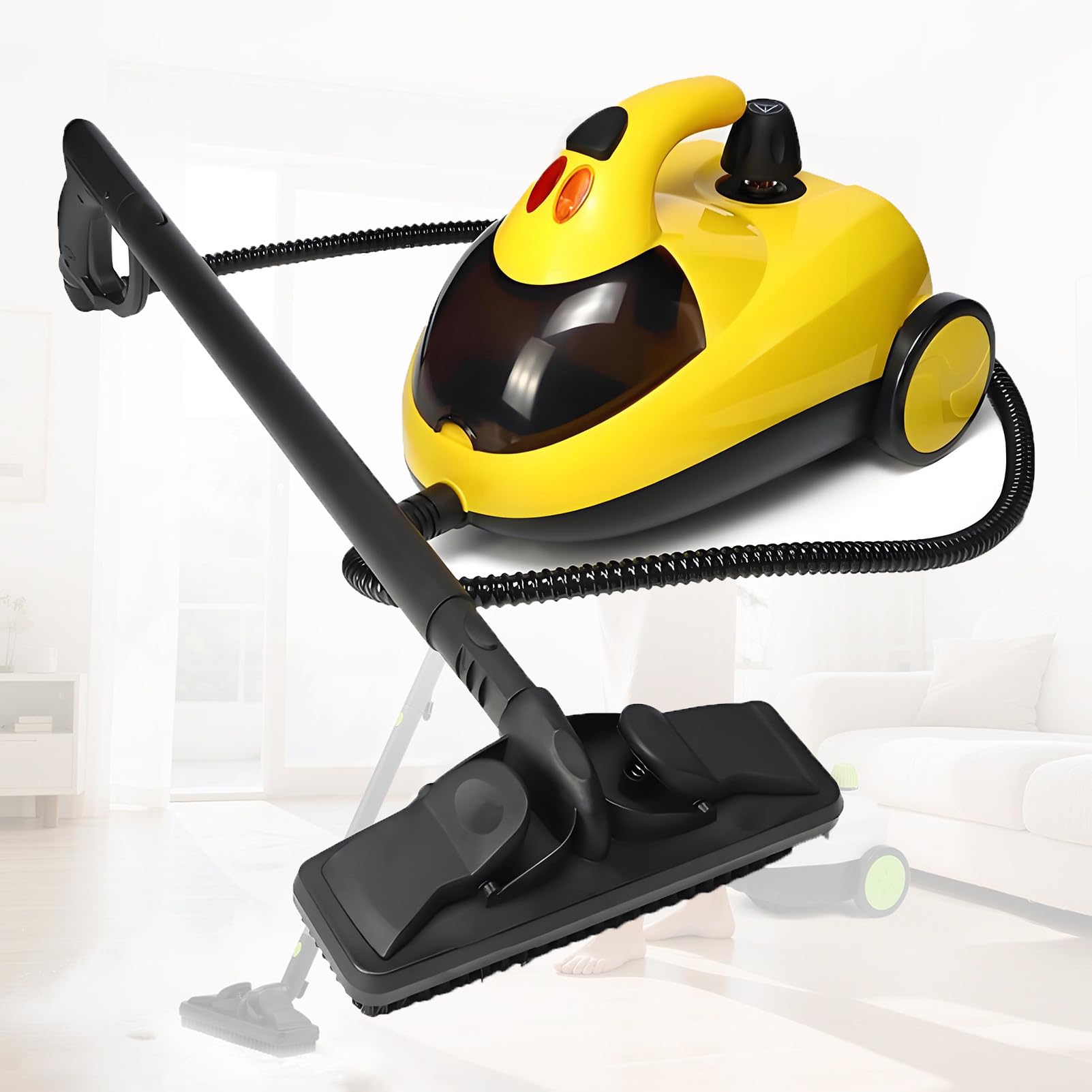 EpyGnom Portable Steam Cleaner for Home with 1500W High Pressure, 1.5L Large Tank, Multipurpose High Temp Steam Cleaner Machine for Cleaning Upholstery, Tile, Car, Bathroom, Grout, Floor