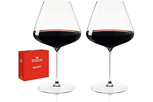 Spiegelau Definition Burgundy Wine Glasses: European Crystal Wineware Enhanced for Your Evening Elegance
