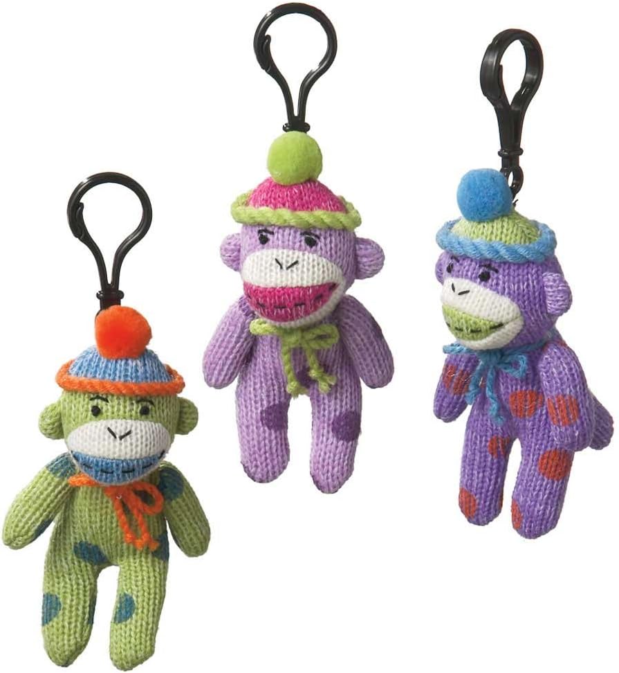 Polka Dot Monkey Backpack Clips (12pack) Toys & Games