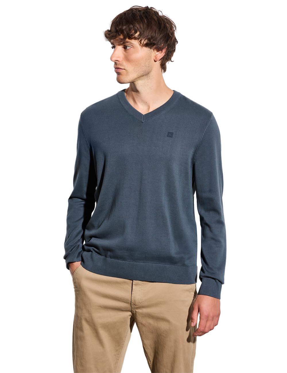Street One MEN Herren Basic V-Neck Strickpullover