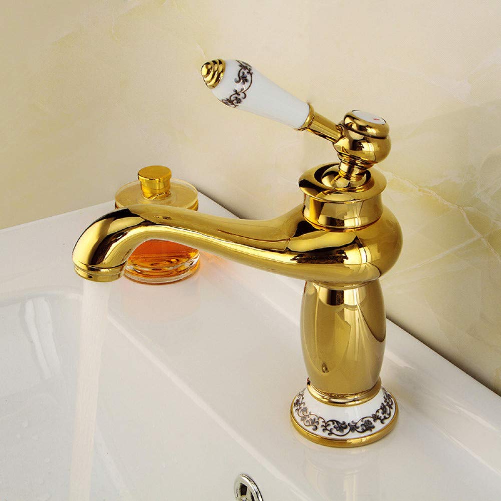 Mitigeur de lavabo eau chaude et froide avec cartouche céramique durable en laiton
