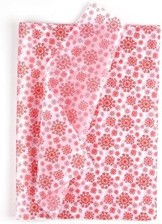 MIAHART 60 Sheets Christmas Snowflake Tissue Paper Red Snowflake Bulk 50*35cm Christmas Wrapping Paper for DIY and Craft Gift Bags New Year Decorations