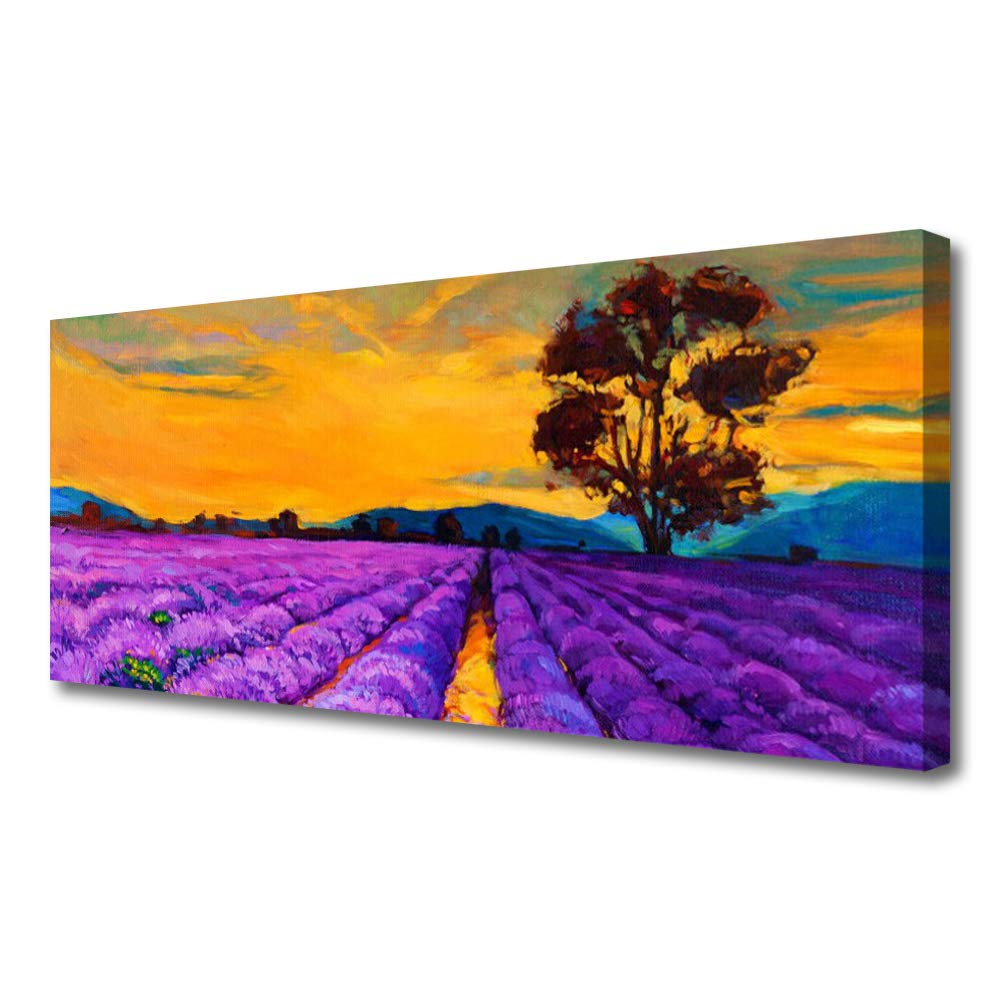 Impression sur toile de qualité premium tableau déco moderne paysage de champ 125x50cm Tulup