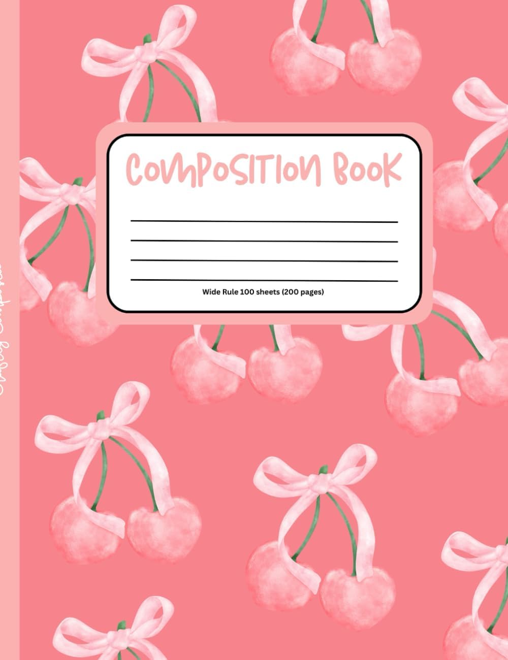 Coquette Composition Notebook | Pink Cherry: coquette pink bows notebook