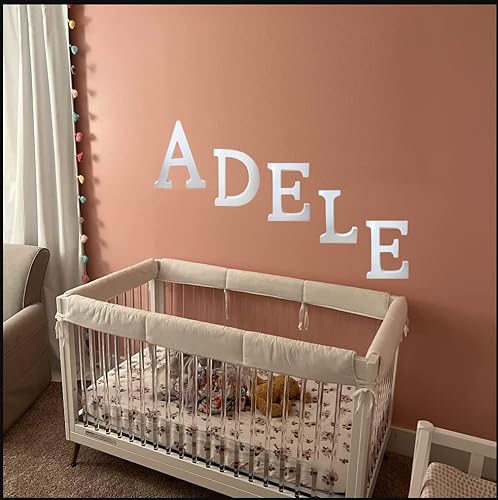 Miniatura 6 de Letras de madera M, letras grandes del alfabeto de madera de 8 pulgadas, sin terminar, diseño de letras grandes de pie para decoración de escritorio