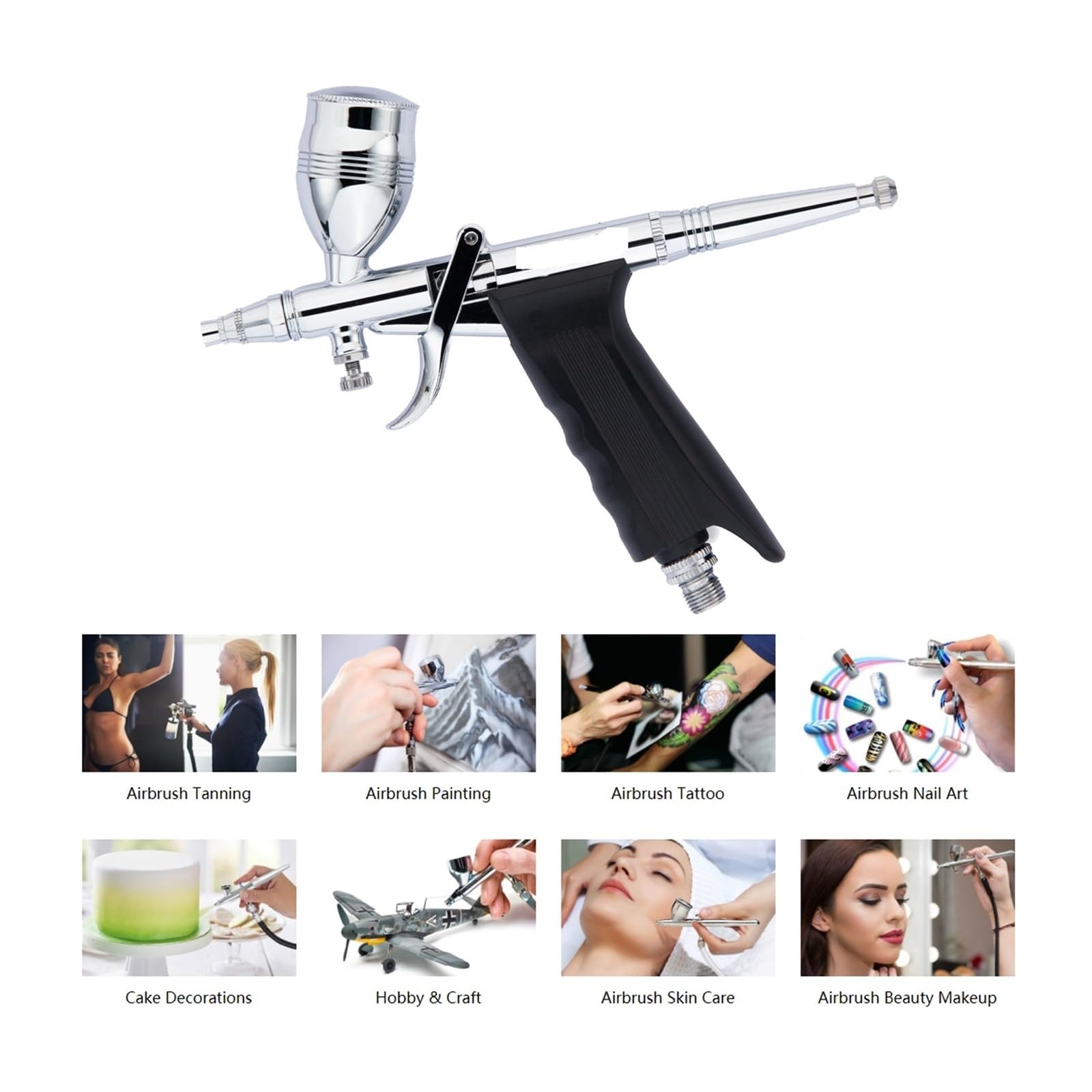 Kit de Pistola neumática, Aerógrafo de Doble acción de 0,3/0,5/0,8 mm, 2 CC, 5 CC y 13 CC, Juego de aerógrafo for modelismo en Aerosol.
