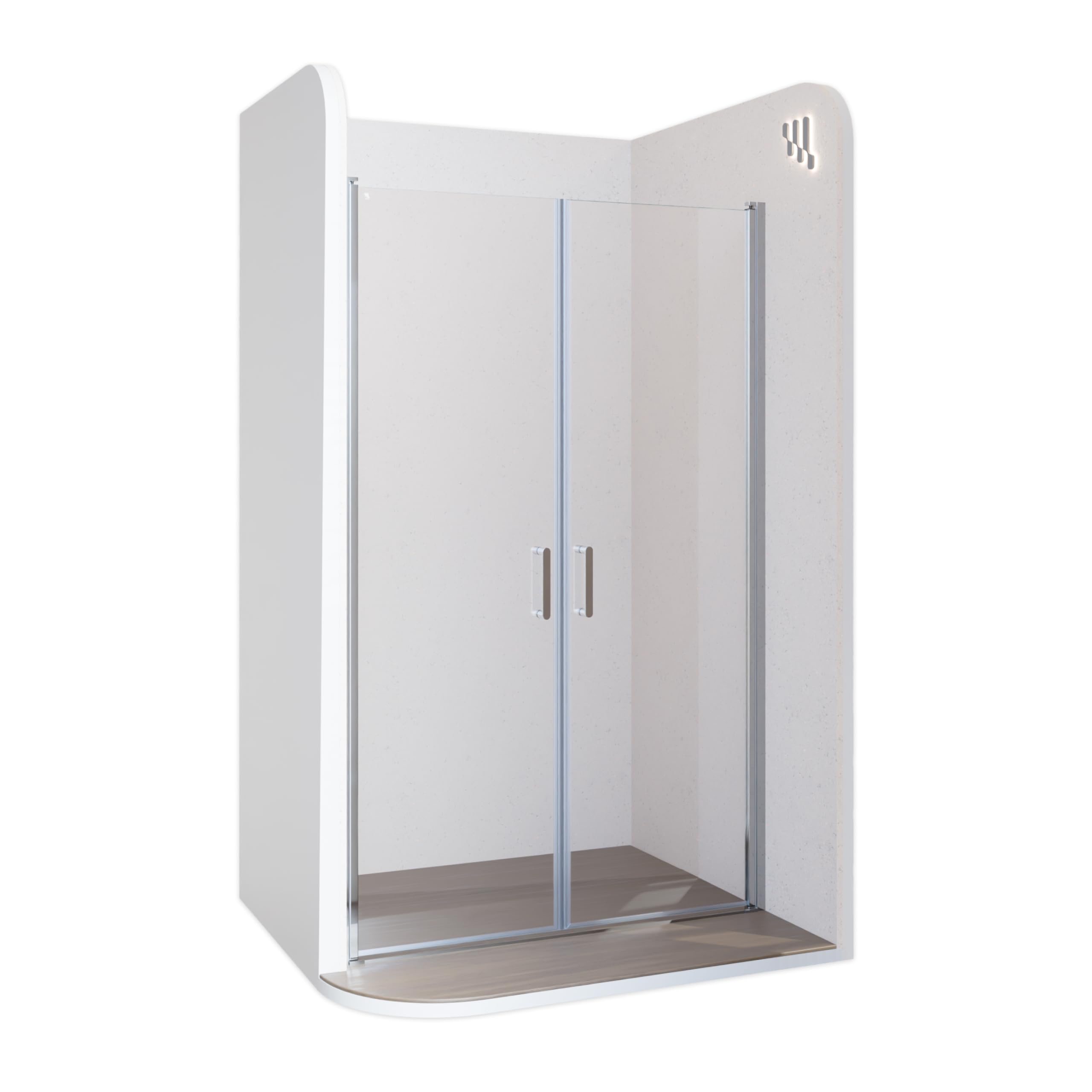 Mampara de ducha 97x190 cm rango de ajuste de 97-100 cm, altura: 190 cm, vidrio de seguridad ESG con nano transparente de 6 mm con perfiles de aluminio - AC