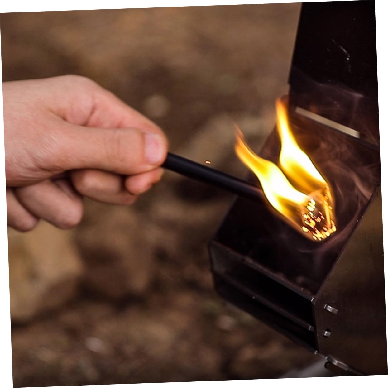 ibasenice 5 Sätze Bienenwachseil Feuerstein Feuerstarter Zum Campen Docht Camping Feueranzünder Feuerstartschnur Feuerstarterseil Aluminiumlegierung 3 Stück * 5
