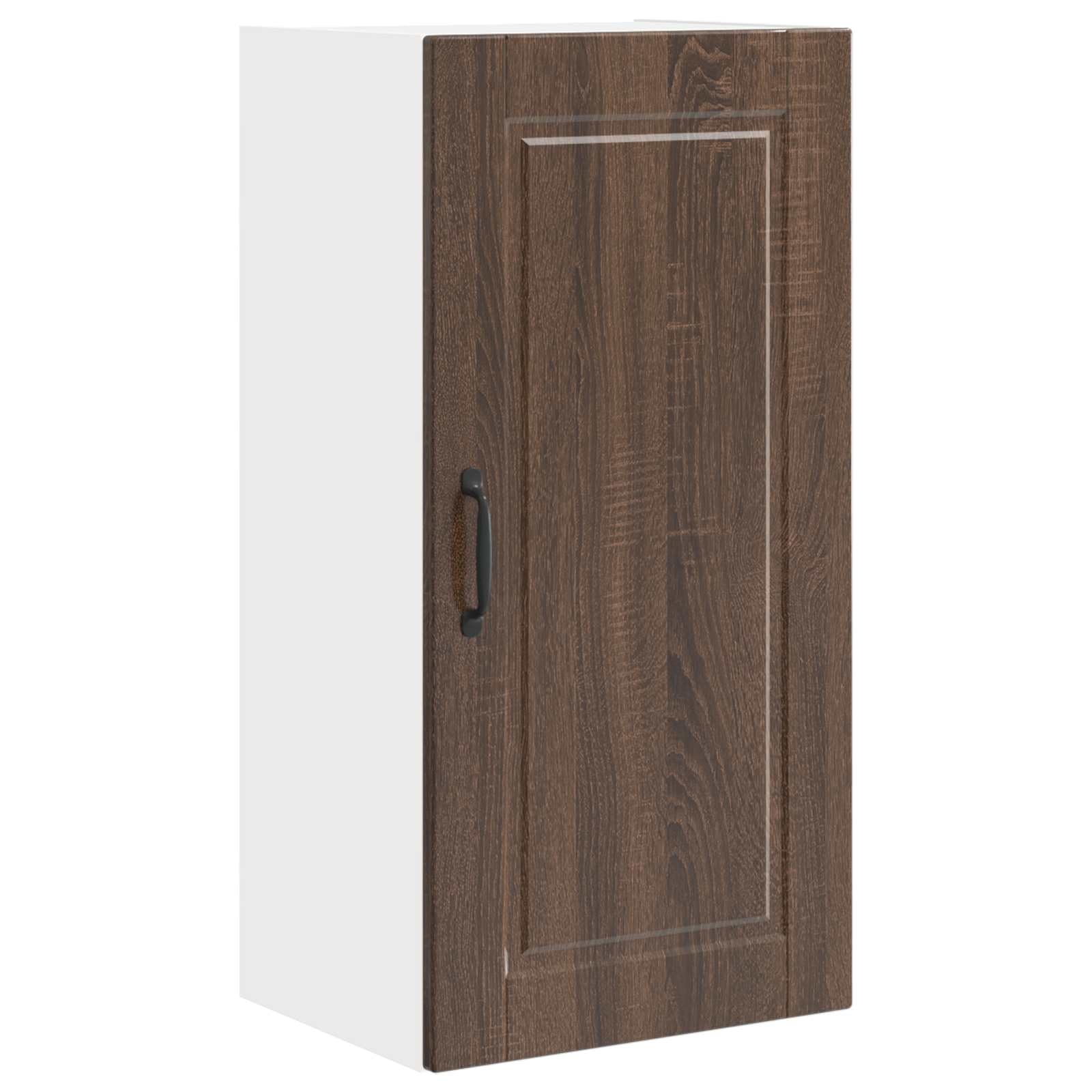 Küchen-Wandschrank, Küchenhängeschrank aus Holzwerkstoff in Braun Eichen-Optik, 40 x 31 x 80 cm, Hängeschrank mit 2 Türen und 3 Regalfächern für Moderne Küchenorganisation