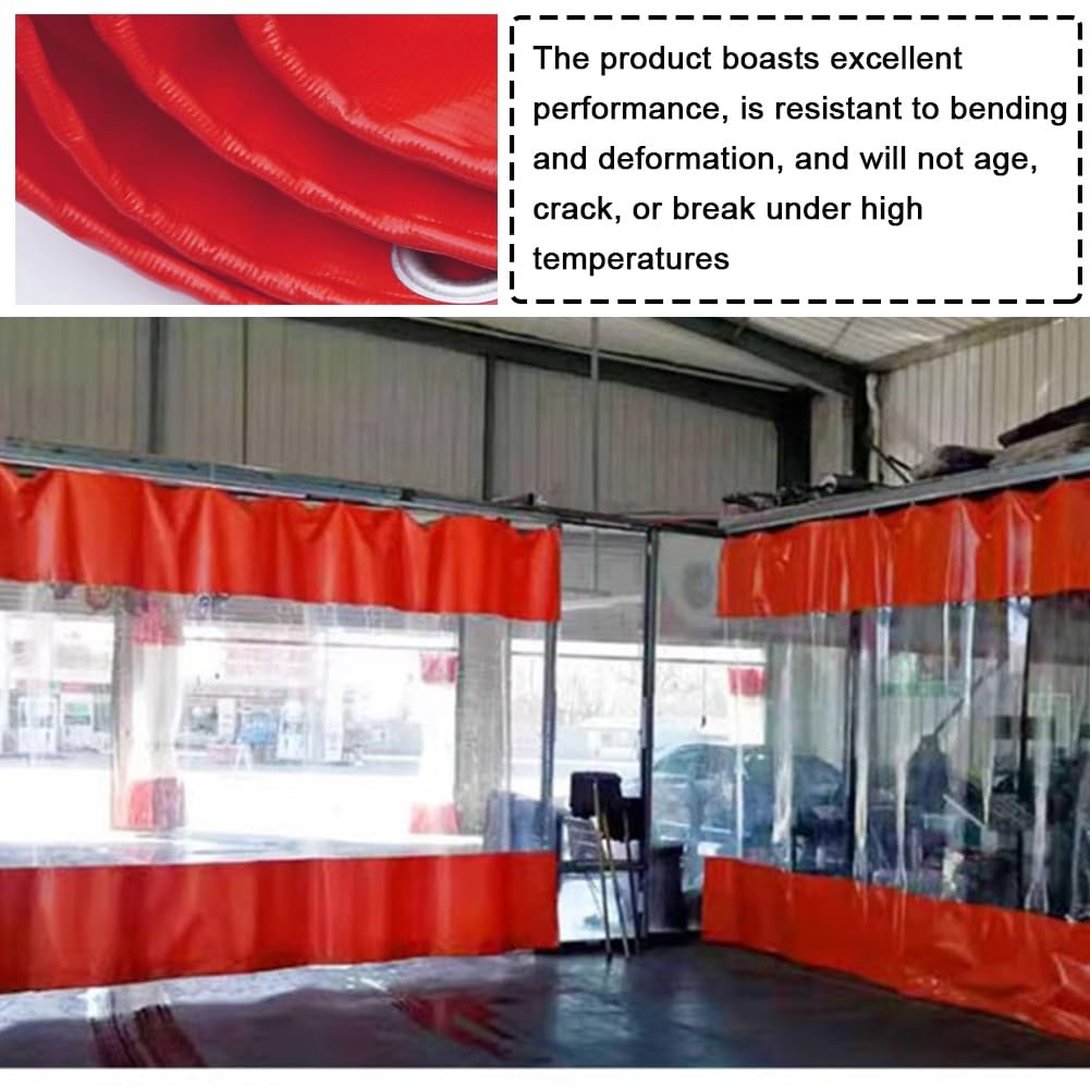 Lona transparente de PVC para limpieza industrial, 4,5 x 5 m, resistente a la intemperie, protección contra la lluvia, soluciones de partición versátiles, material resistente al agua