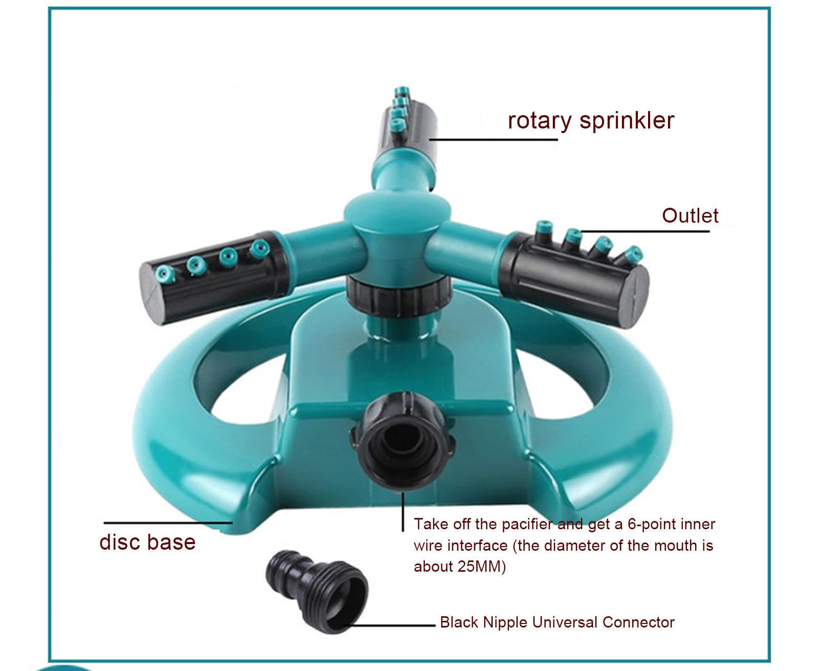 VIDECOR Irrigatori per Cantiere | Irrigatori d'Acqua per Prato | Irrigatore da Giardinaggio per Cortile | Tubo Oscillante Sistema di Irrigazione a Irrigazione Rotante a 360 Gradi 2 Pezzi