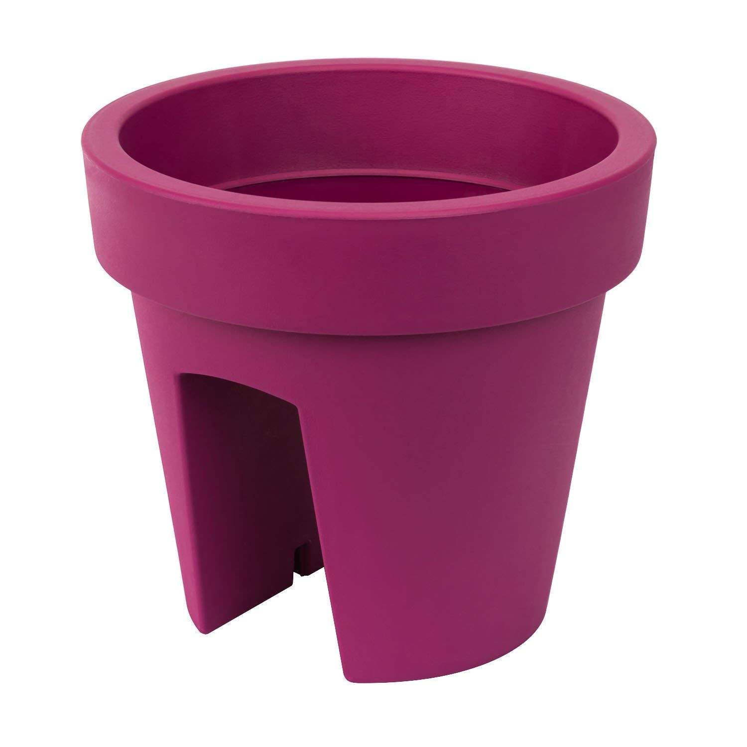Prosper Plast DLOFR250 Vaso Per Ringhiera Lofly, Colore Grigio Pietra, 24,5x24,5x22,5 Cm, In Plastica Riciclata Ed Ecologica