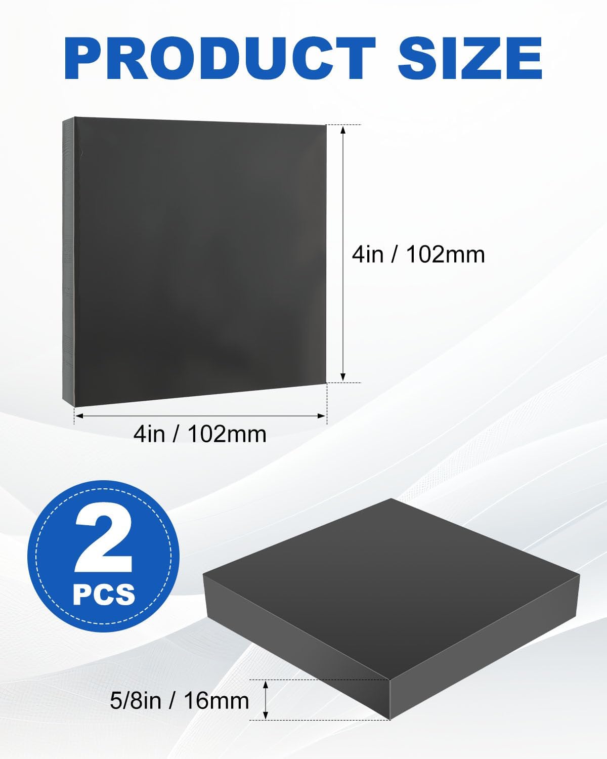 Rocaris - Placa de acero laminada en caliente (1,6 x 10,2 x 10,2 cm, chapa de acero soldable para reparación de carrocería, proyectos de bricolaje, apoyo industrial
