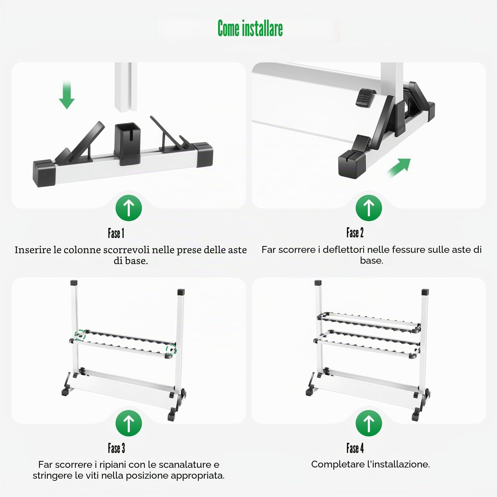 Portacanne da Pesca per 24 Canna, Supporto Regolabile in Alluminio Leggero 73x32x72 cm, Rack Portatile per Canna Spinning e Attrezzatura da Pesca, per Garage, Barca e Casa (Argento)