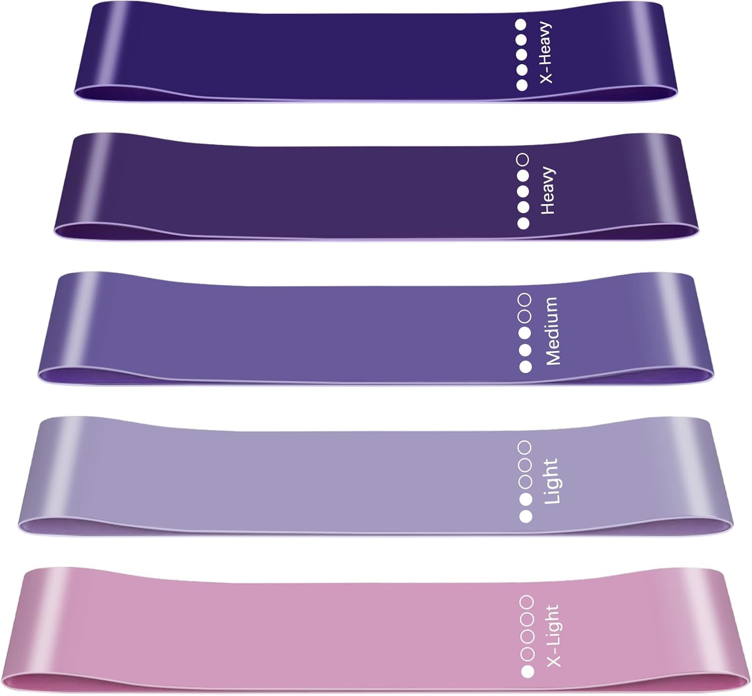 Flintronic Resistance Bands Set of 5, Resistance Bands with 5 Different Resistance Levels, Fitness Exercise Loop Bands for Yoga, Pilates, Muscle Building, Gym