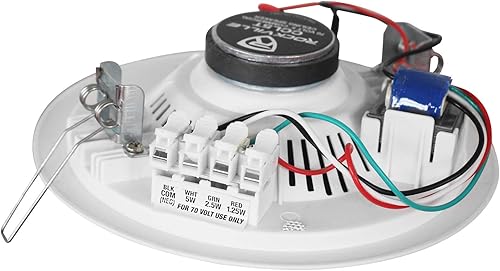 Miniatura 5 de Rockville CCL5T (4) altavoces de techo comerciales de 70 V 5 pulgadas, color blanco, parrillas pintables, fácil instalación, audio claro, perfecto