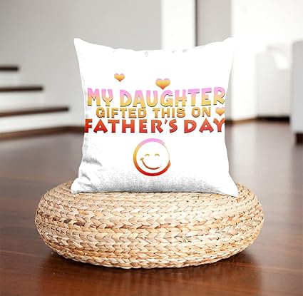 DreamVio Soft Fabric Cushion, Pillow Gifts for Daddy,Grandpa,World's Best Dad,Pyare Papa on Birthday's & Father's Day Color : White Size : 12 x 12 inch Design 164