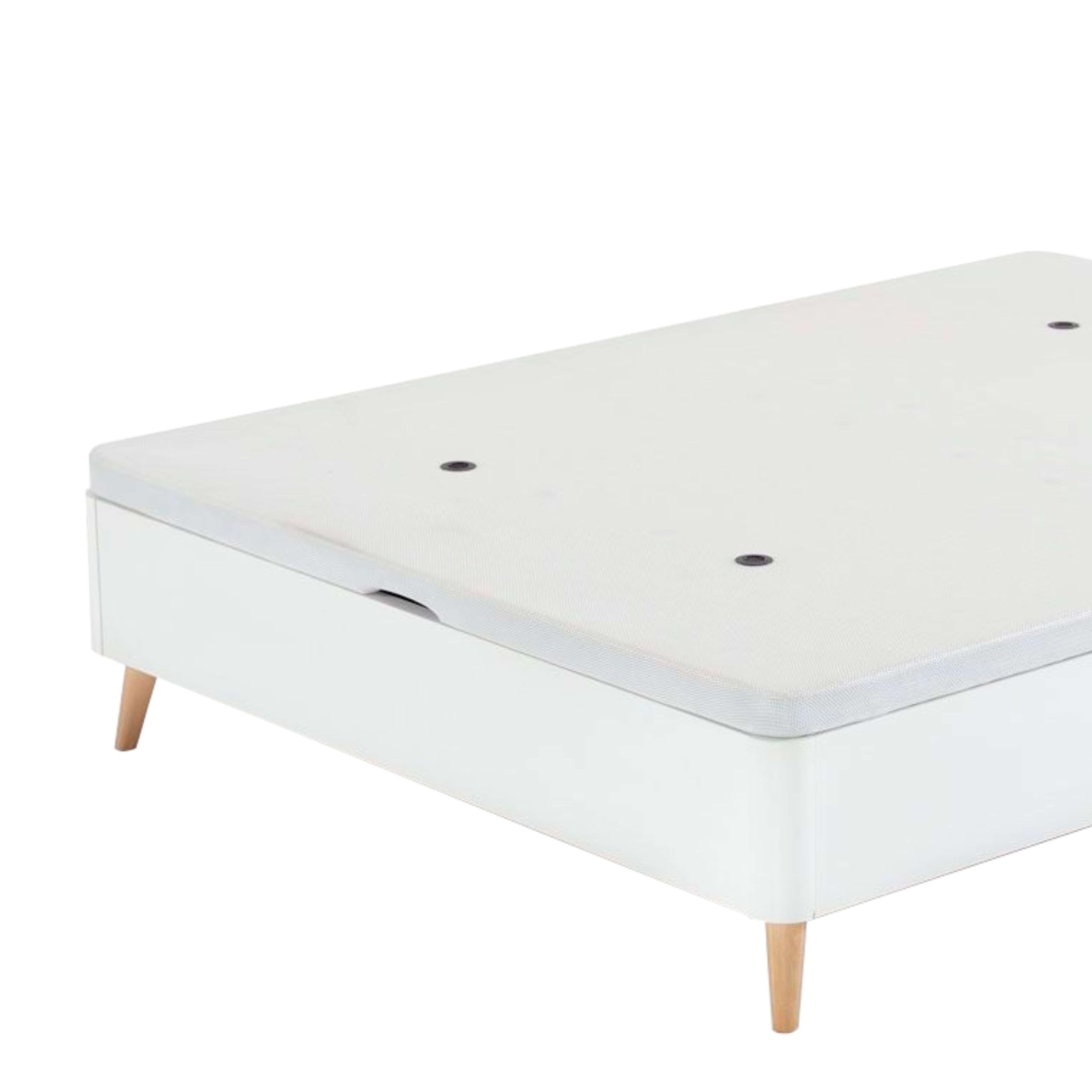 Miroytengo Canapé Alto 135x190 cm Estilo nórdico con Patas Ligeramente inclinadas Color Blanco Cama Dormitorio