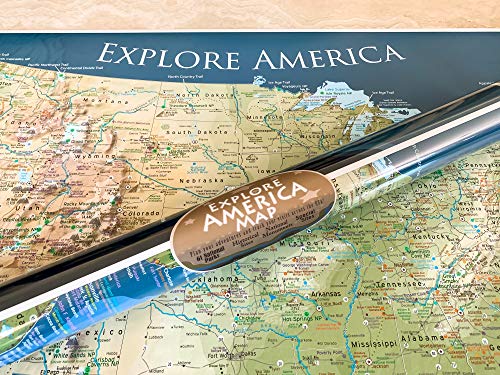 National Parks Map Poster - Usa Travel Destinations Poster 30X20 Inches #TOP7