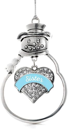 Miniatura 140 de Inspired Silver - Adorno Colombia Charm - Adorno de muñeco de nieve con forma de corazón de plata pavé con joyas de circonita cúbica