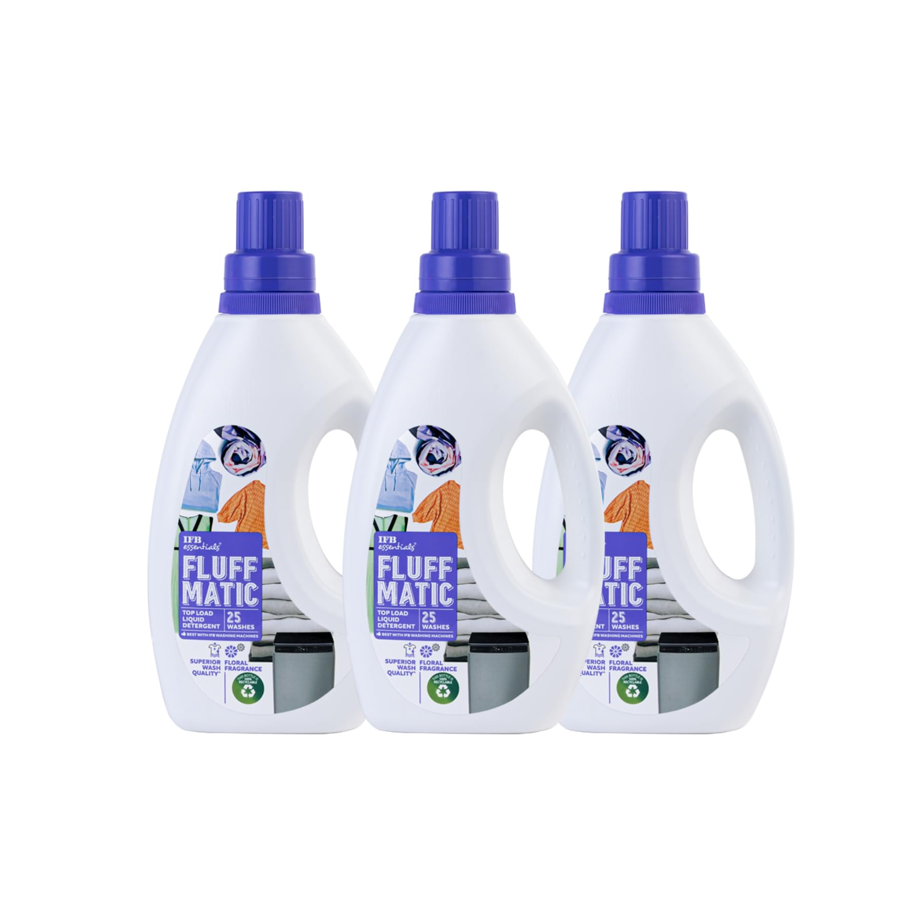 IFB essentials Fluff Matic Top Load Washing Machine Liquid Detergent (Pack of 3 * 880 ml)