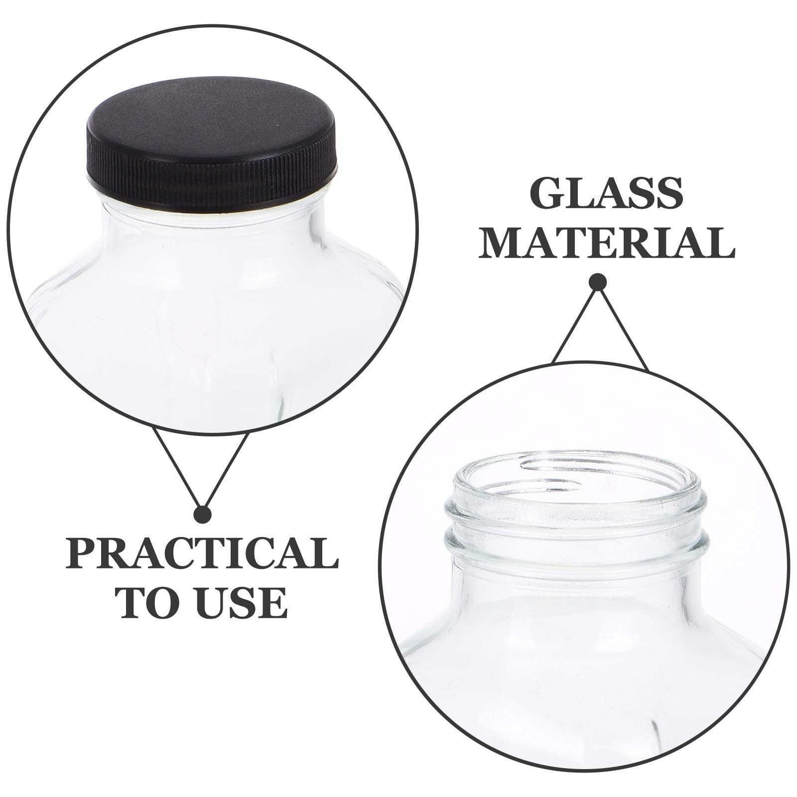 Artibetter Set 4 Bottiglie di Vetro Quadrate 500 Ml per Frullati e Succhi, Contenitori Riutilizzabili con Coperchio Ermetico, Materiale Sicuro per Ufficio e Viaggio Riutilizzabile