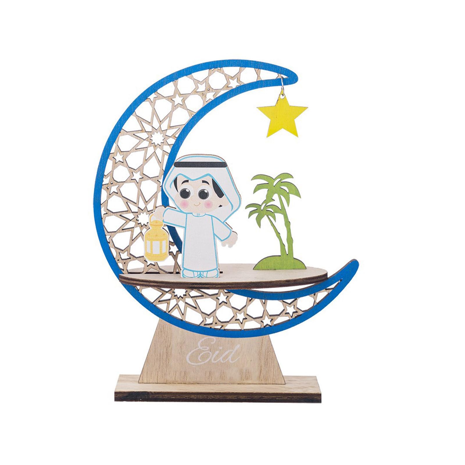 Xjdzineq Eid Mubaraks Wooden Table Centerpiece Signs Freestanding Tabletop Ornament Ramadans Decoration Ramadans Tabletop Ornament