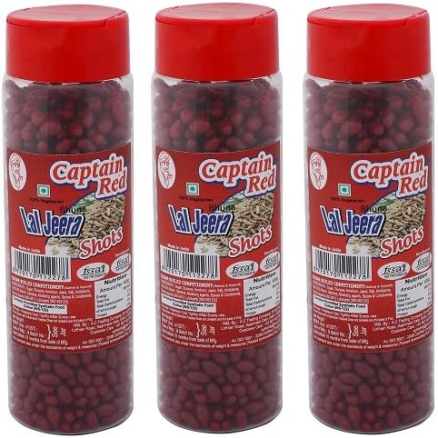 Captain Red Bhuna Lal Jeera Shots, 125g (Pack of 3)