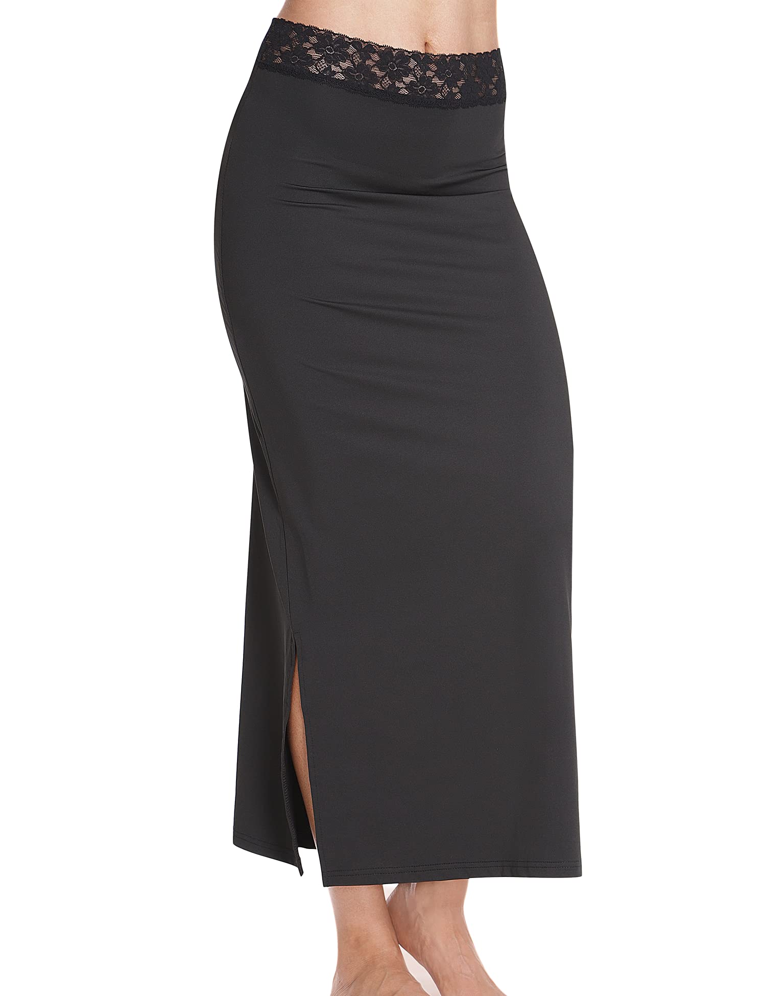 Subuteay Half Slip for Women Under Dresses Full Length Long Under Skirt with Lace 36"