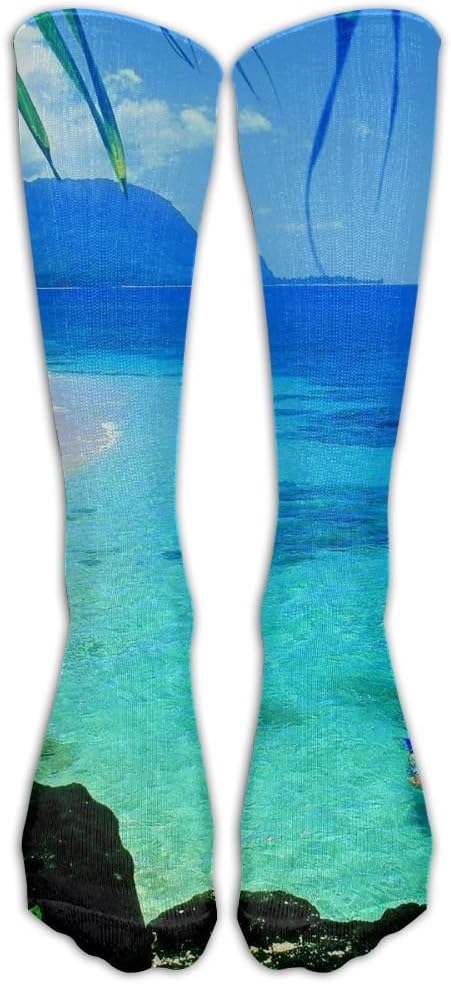Most Fashion Maker Perfect Gifts - Hawaii Tropical Island Sea Blue Print Stockings Breathable Hiking Socks Sports Socks For Women Teens Girls Unisex