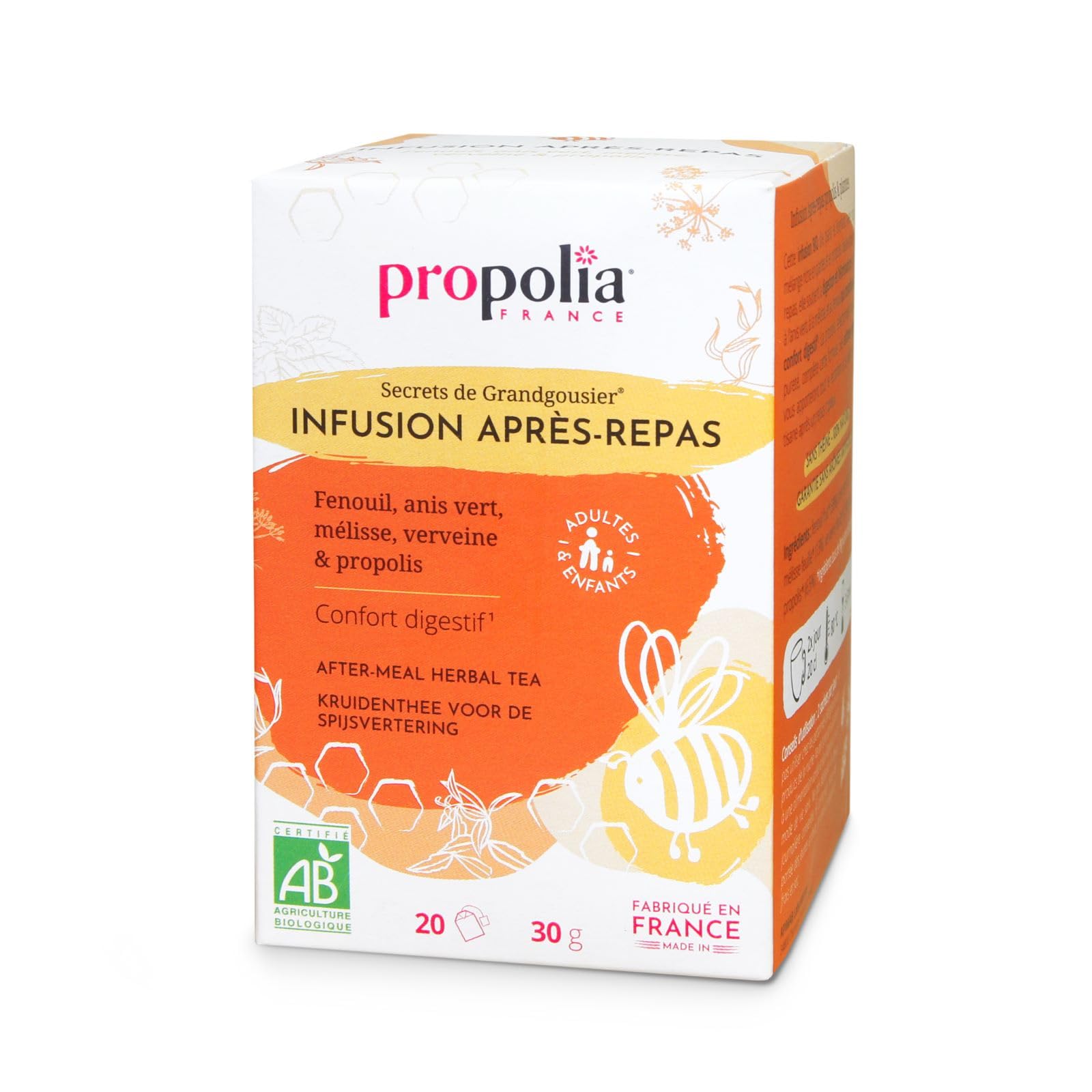 Propolia - Infusions Bio Après-repas - Propolis & Fenouil - 20 sachets