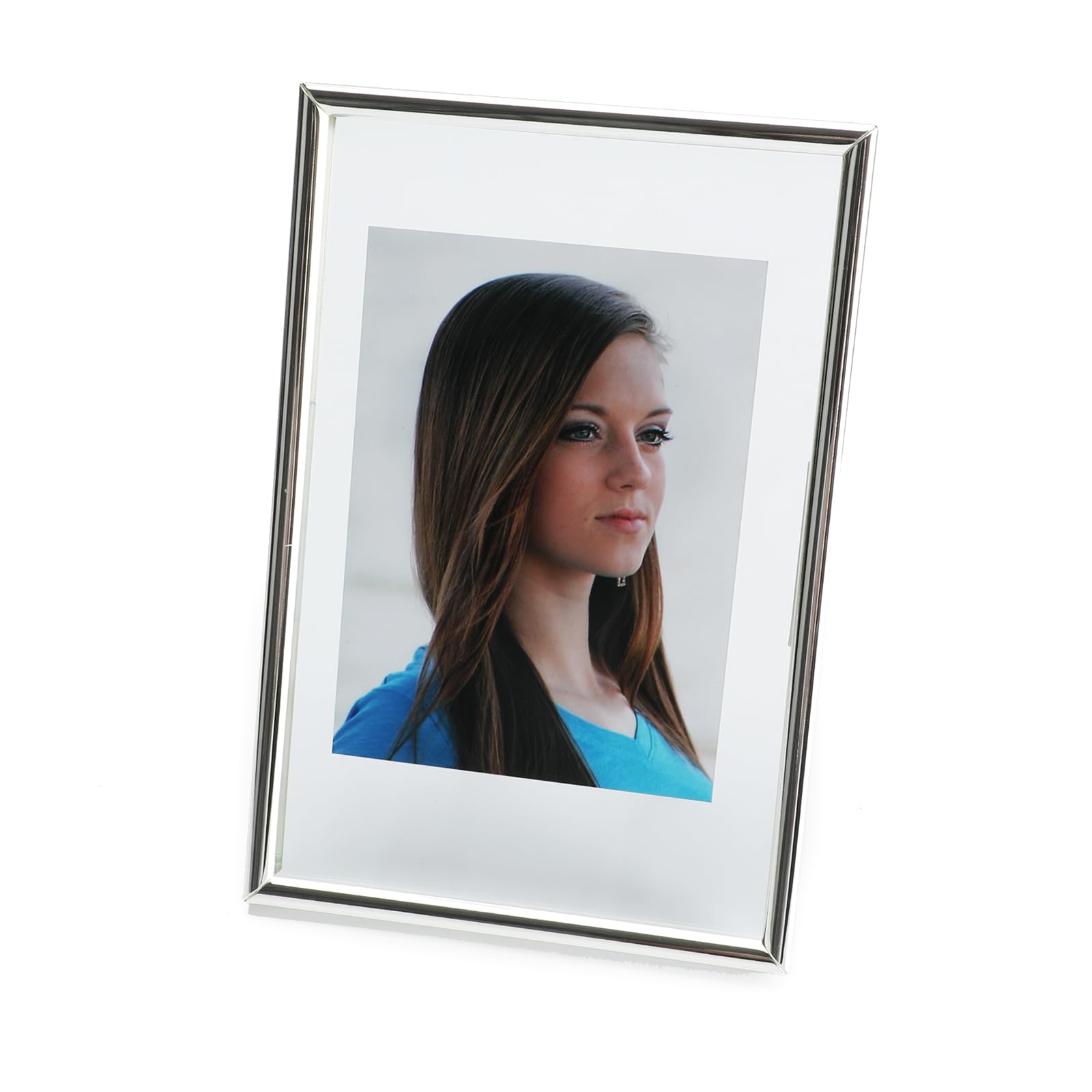 AhaGo Silver Floating Frame (4"x6",Vertical) with Romantic Heart, For Picture Sizes 3x5, 2x3,1x2, Tabletop Photo Frame, Classy Gift For Festival, Home or Wedding…