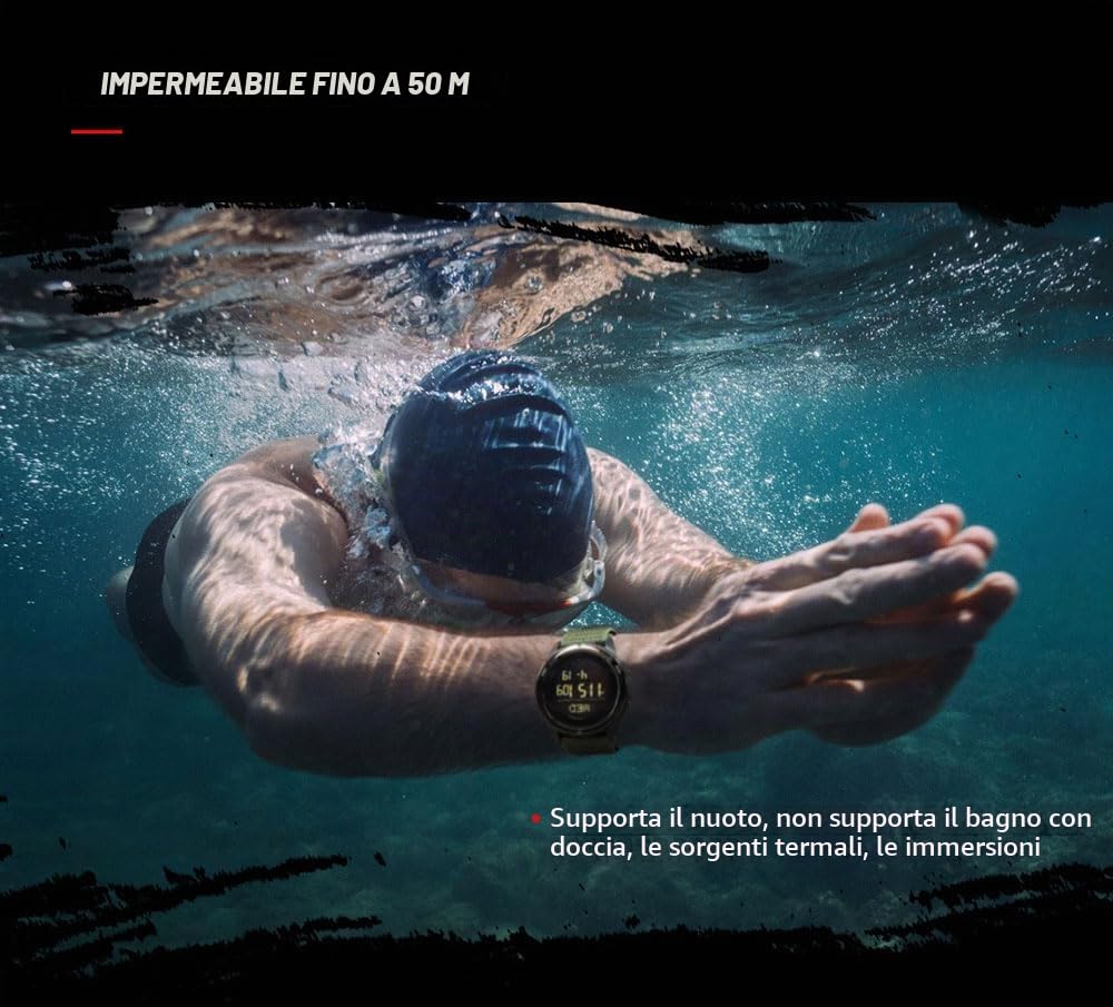NORTH EDGE Orologio Militare da Uomo Orologio Sportivo in Fibra di Carbonio Impermeabile 50M, Display Dati, Cinturino in Nylon, Orologio da Trekking, Corsa e Avventura