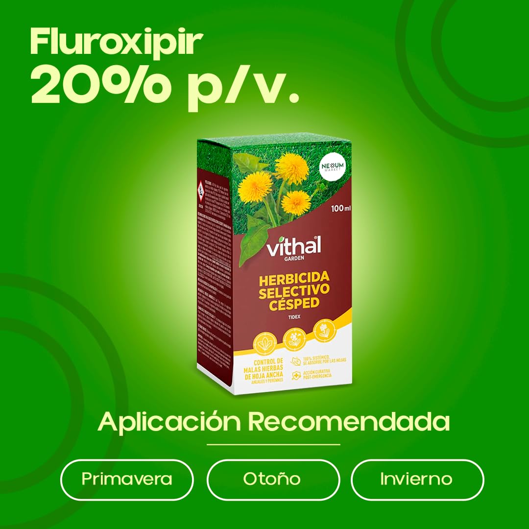 Herbicida Selectivo Contra Malas Hierbas de Césped y Hoja Ancha HERBICLAIR | Fluroxipir 20% p/v | Envase Concentrado 100 ml | Cobertura hasta 1000 m² | Control Post-Emergencia | Nexum Market