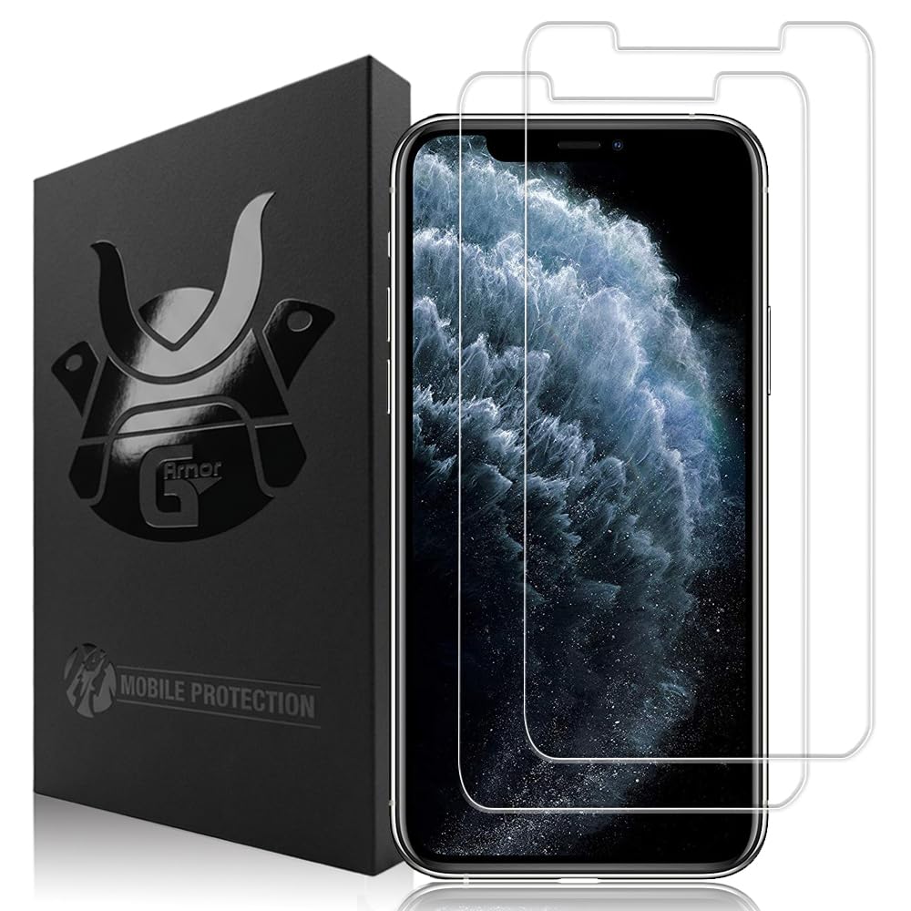 2 Pack Glass Screen Protector for iPhone X, Xs and 11 Pro