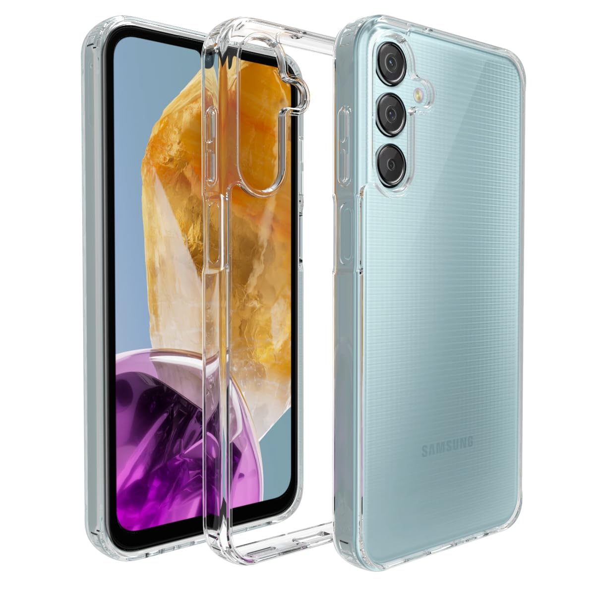 RIGGEAR Shockproof Clear Hybrid Armor Back Cover Case Compatible with Samsung Galaxy F15 5G, Galaxy M15 5G (Clear PC + Clear TPU Bumper) (B0CZRXV33G) Amazon Price History, Amazon Price Tracker