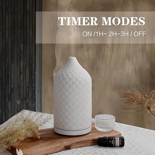 Miniatura 3 de Difusor de aceite esencial para el hogar, difusor de aromaterapia de cerámica para aceites esenciales, difusor de aceite de 4.1 fl oz con apagado