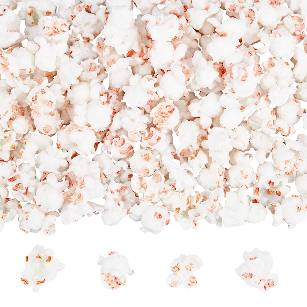 Breloques en résine imitation pop-corn miniature accessoire alimentaire pour boucles