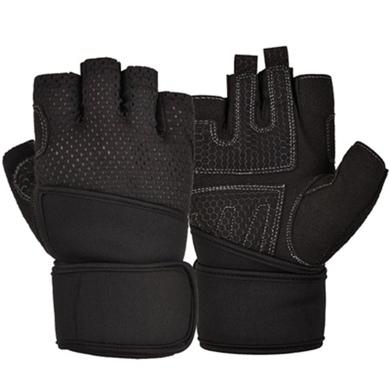 Gants d'haltérophilie pour hommes et femmes, sport et fitness avec support pour on respirants pour la moitié des doigts, excellente adhérence pour le fitness, la musculation, l'haltérophilie
