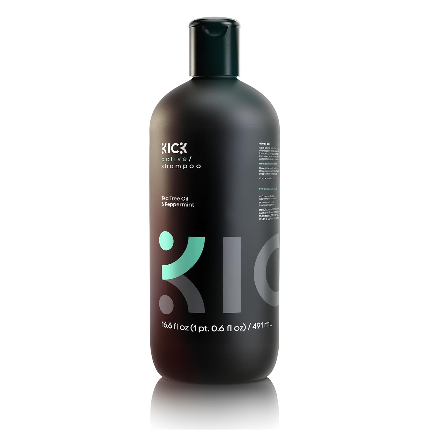 Kick Mens Shampoo – Peppermint & Tea Tree for Oil Control – Sulfate-Free, Refreshing Formula – Anti-Dandruff and Scalp Soothing – Shampoo for Oily Hair – Cruelty-Free – 16.6oz Kick Mens Shampoo – Peppermint & Tea Tree for Oil Control – Sulfate-Free, Refreshing Formula – Anti-Dandruff and Scalp Soothing – Shampoo for Oily Hair – Cruelty-Free – 16.6oz