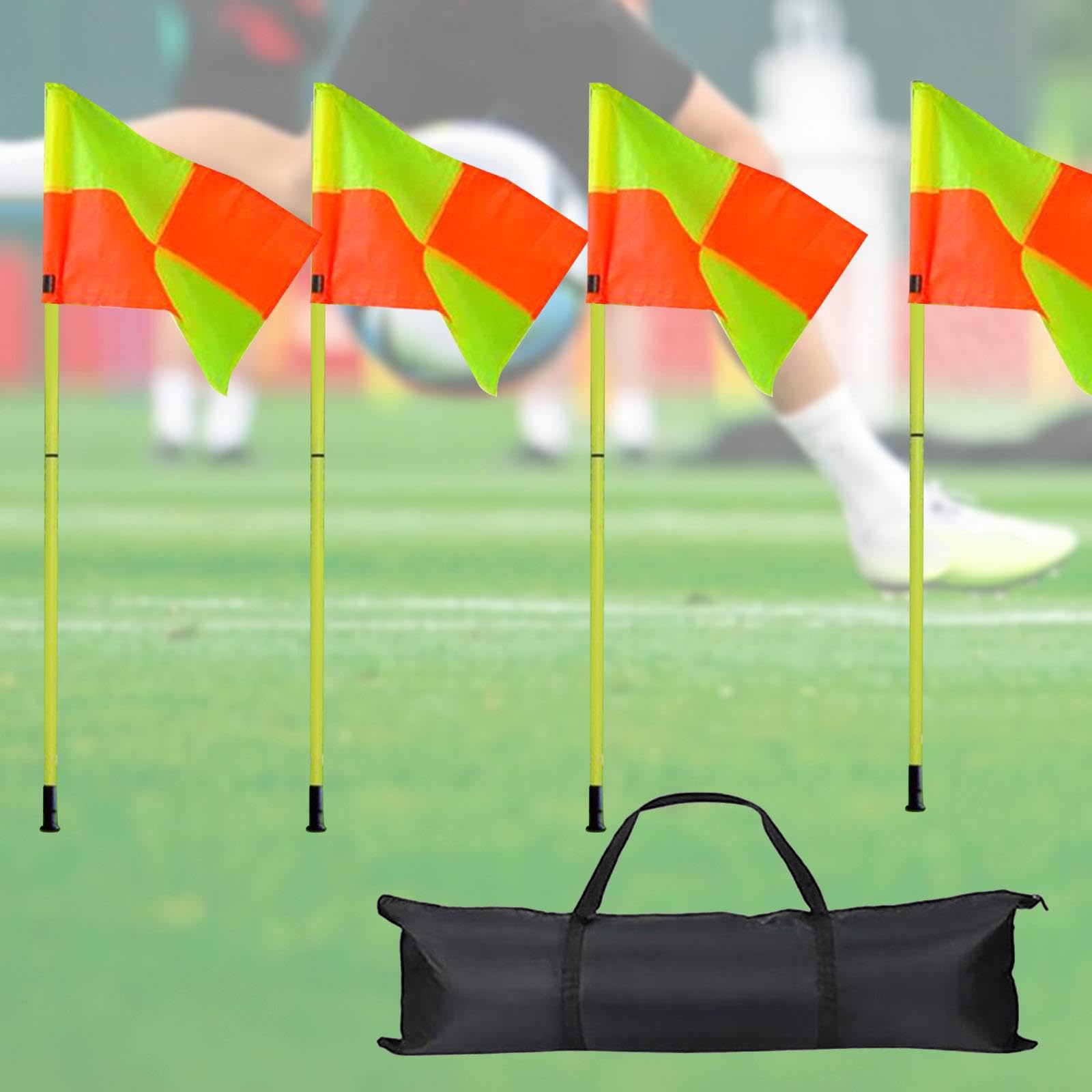 TISHITA Set di 4 Bandierine per Angoli da Calcio, per L'agilità del Calcio per L'allenamento Sportivo di Hockey