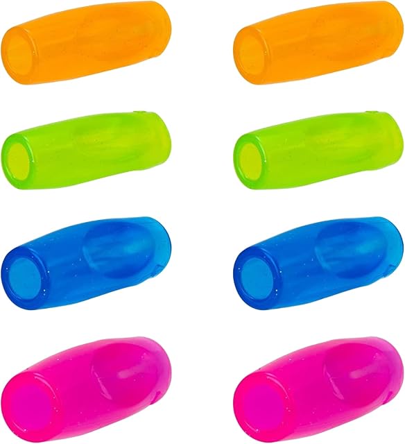 Besmrpg Pencil Grips, 8 Pcs Colorful Soft Silicone Pencil Grips, Pencil Grip Grip Pen Corrector Writing Tool Ergonomic Writing Aid for Children Kids Adults