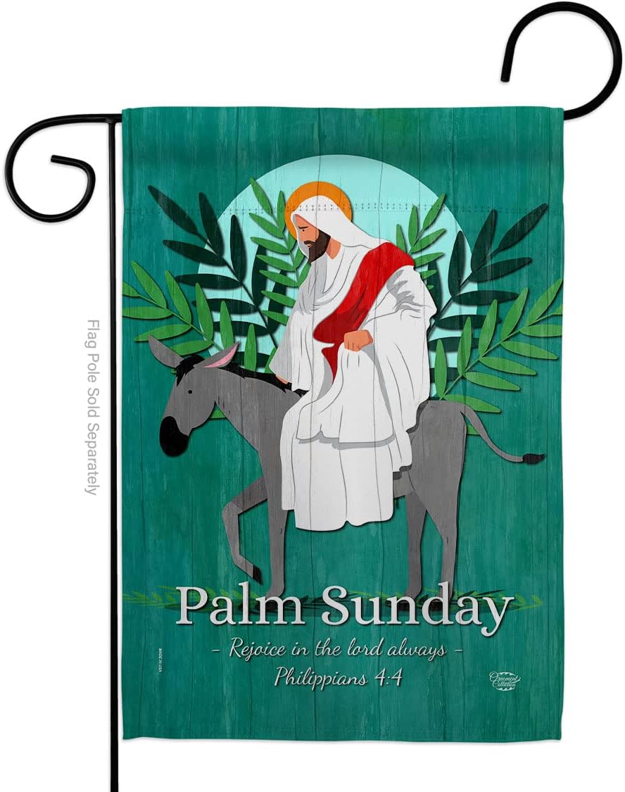 Rejoice Palm Sunday Garden Flag Religious Faith Hope Grace Peace Dove Christian Religion Easter House Decoration Banner Small Yard Gift Double-Sided, Made in USA